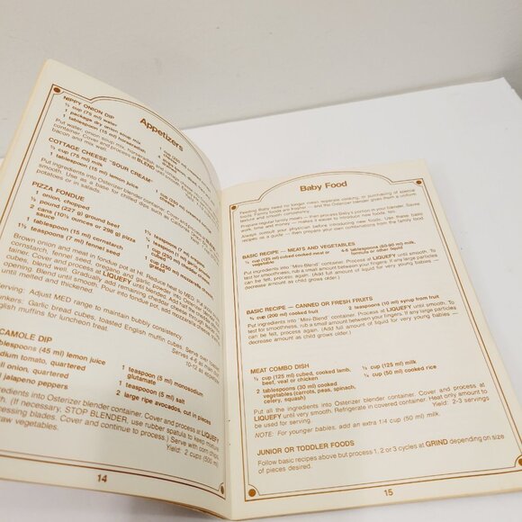 Vtg 1981 Osterizer Blender Creative Spin Cookery Cookbook Recipe Instructions - Picture 3 of 6